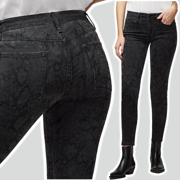 FRAME Denim Le Skinny De Jeanne Tonal Python Sz 26 - Picture 1 of 6